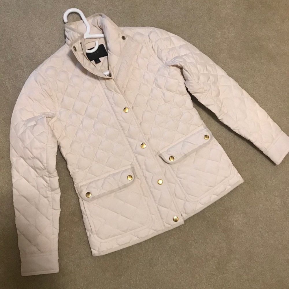 J Crew quilted downtown puffer jacket cream
